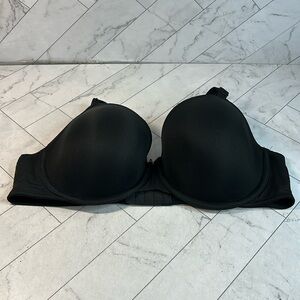 NWOT Cacique Lane Bryant Womans T-Shirt Bra Black Lightly Lined UNDERWIRE 40D